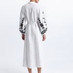 Greek Archaic Kori Ios Button Front Kaftan Dress - White and Black - Simply Beach UK