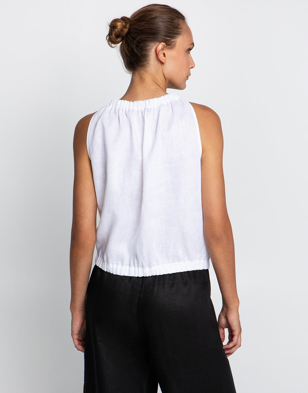 Greek Archaic Kori Classic Linen Top - White - Simply Beach UK