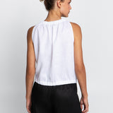 Greek Archaic Kori Classic Linen Top - White - Simply Beach UK
