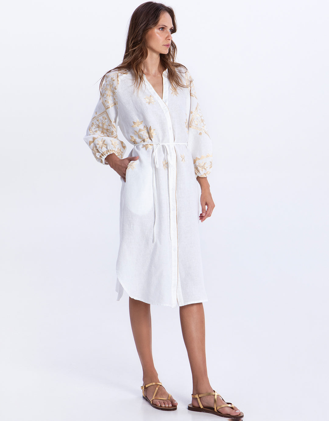 white midi shirt dress uk Mersea Women's Le Midi Shirt Dress in Crisp White