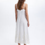 Greek Archaic Kori Ios Strappy Dress - White and Champagne - Simply Beach UK