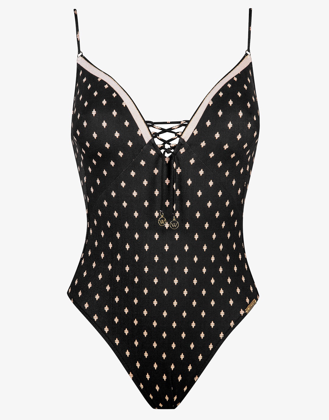 Soul Spots Strappy Swimsuit - Black - Simply Beach UK