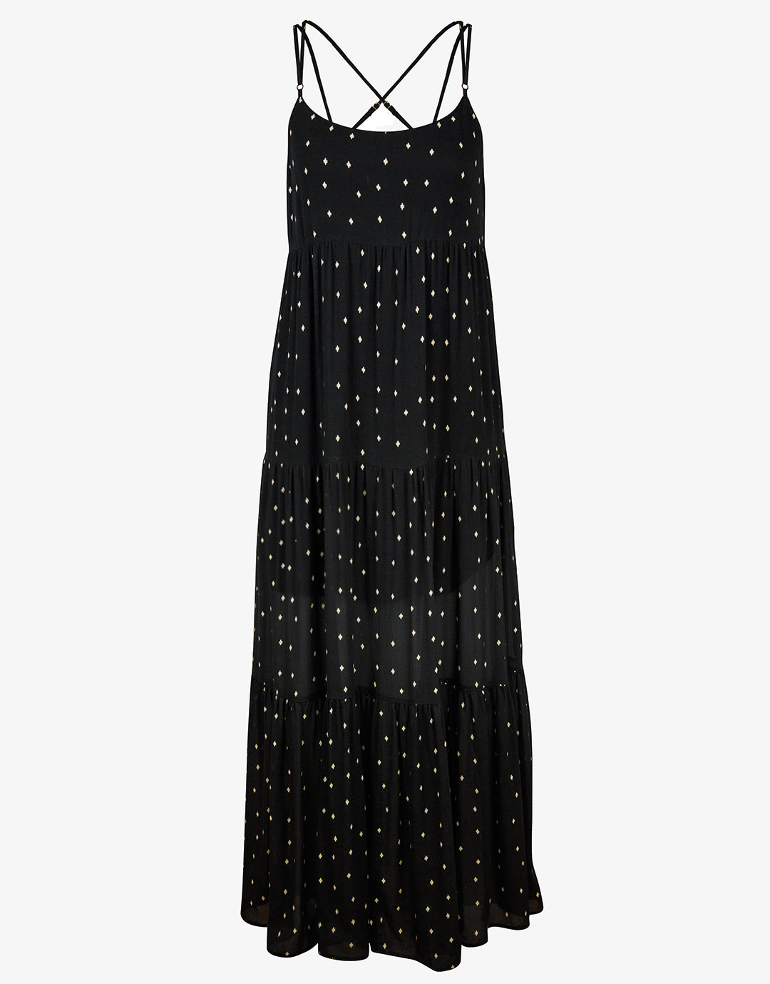 Soul Spots Strappy Maxi Dress - Black - Simply Beach UK