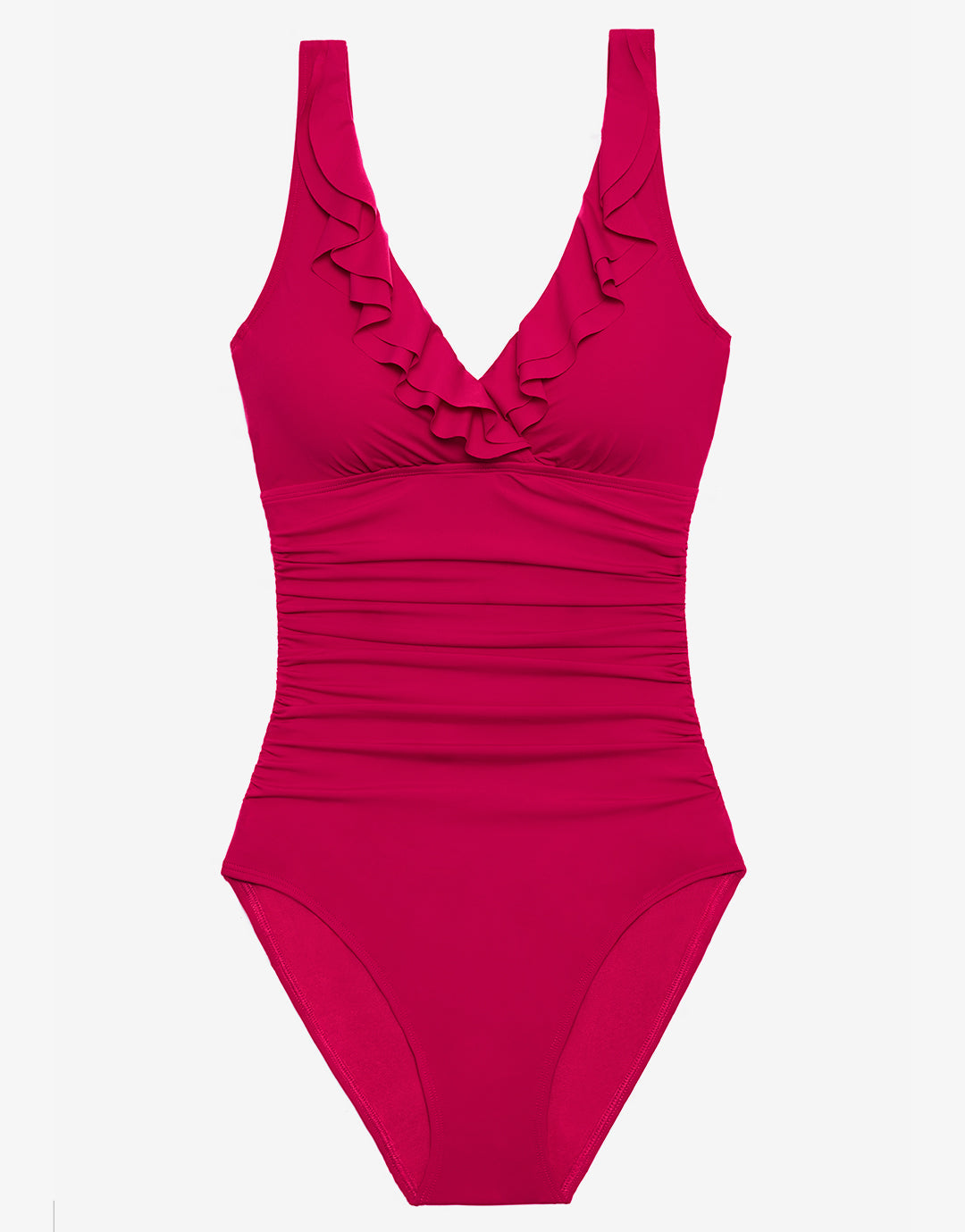 Lauren Ralph Lauren Beach Club Solids Ruffle Swimsuit - Orchid - Simply Beach UK