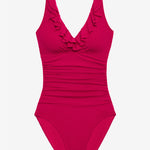 Lauren Ralph Lauren Beach Club Solids Ruffle Swimsuit - Orchid - Simply Beach UK
