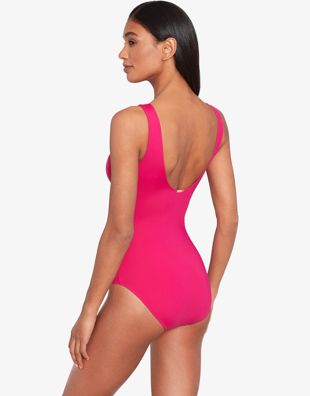 Lauren Ralph Lauren Beach Club Solids Ruffle Swimsuit - Orchid - Simply Beach UK