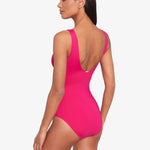 Lauren Ralph Lauren Beach Club Solids Ruffle Swimsuit - Orchid - Simply Beach UK