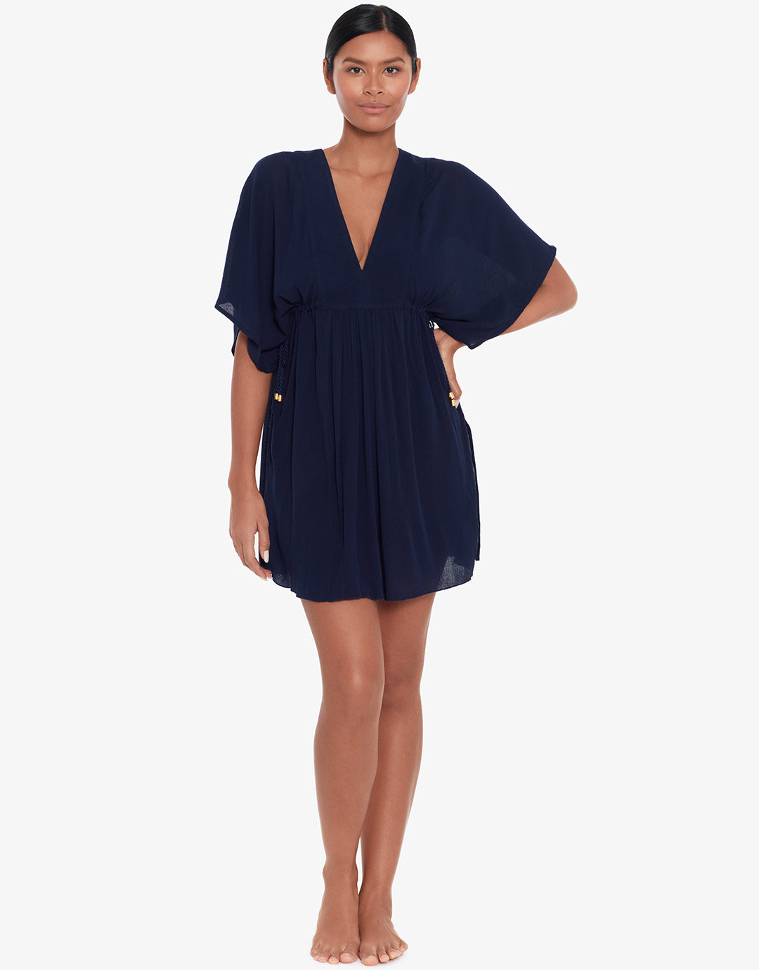 Crinkle Tunic Beach Dress - Dark Navy Crinkle Tunic Beach Dress - Dark Navy