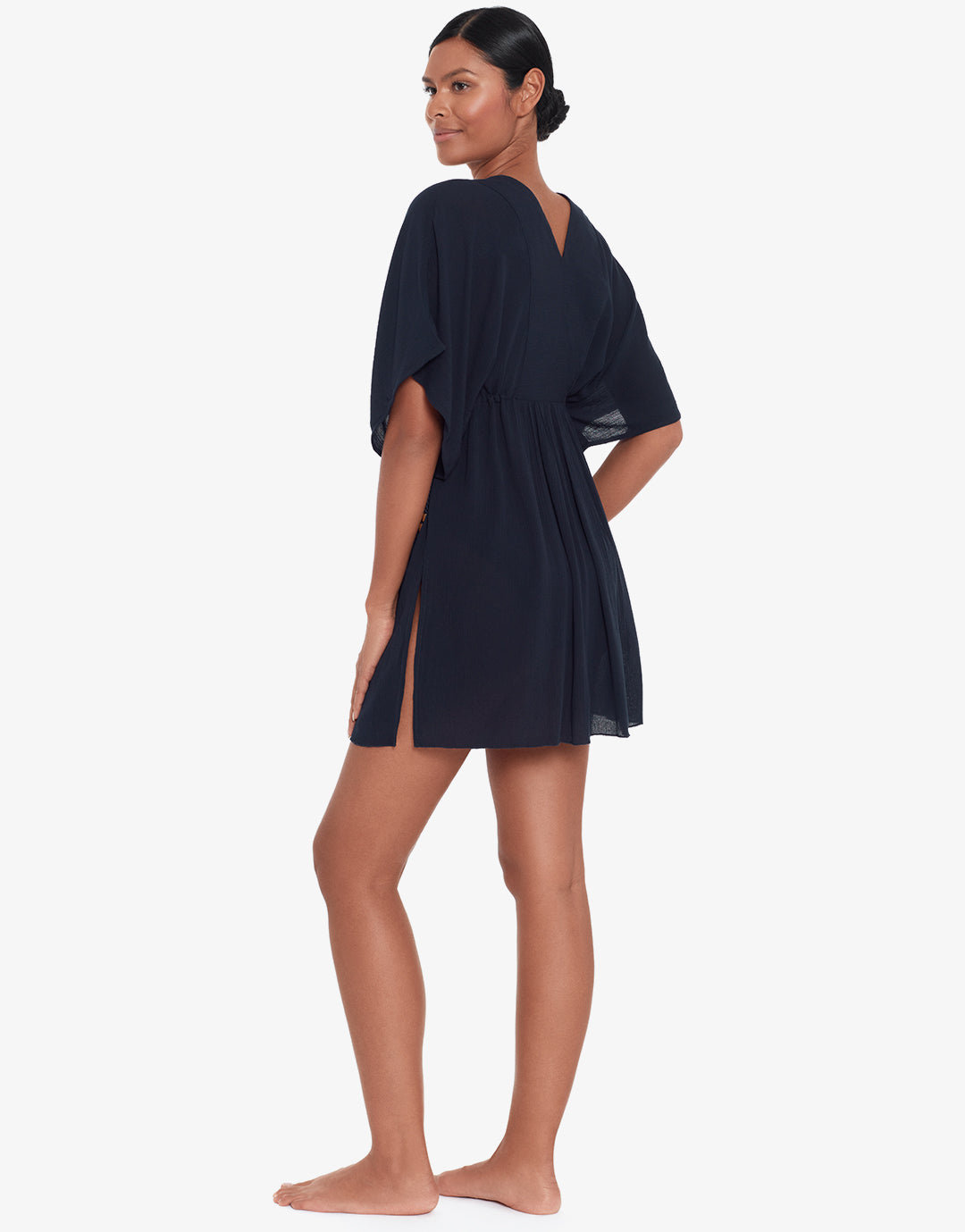 Crinkle Tunic Beach Dress - Black - Simply Beach UK
