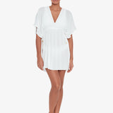 Crinkle Tunic Beach Dress - White - Simply Beach UK