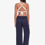 Crinkle Smocked Waist Beach Pant - Dark Navy - Simply Beach UK