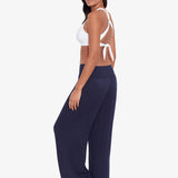 Crinkle Smocked Waist Beach Pant - Dark Navy - Simply Beach UK