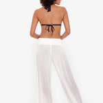 Crinkle Smocked Waist Beach Pant - White - Simply Beach UK