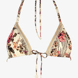 Secret Garden Triangle Bikini Top - Sunfaded Florals - Simply Beach UK