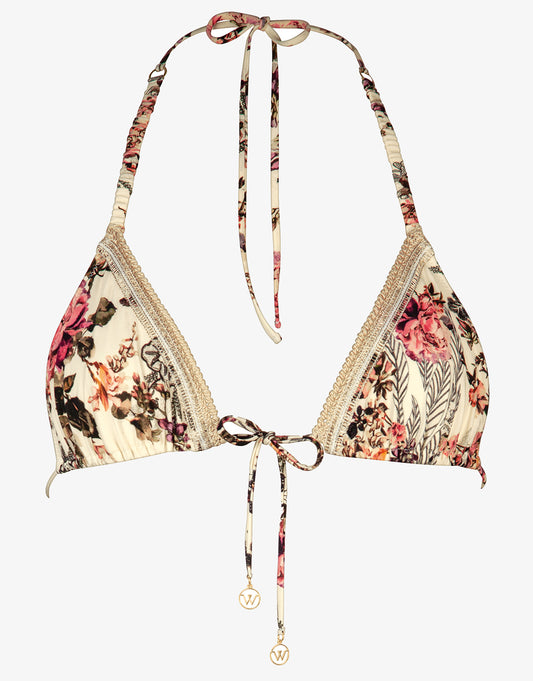 Secret Garden Triangle Bikini Top - Sunfaded Florals - Simply Beach UK