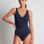 Beach Club Solids Ring OTS Underwired Swimsuit - Dark Navy - Simply Beach UK
