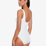 Beach Club Solids Ring Front Swimsuit - White - Simply Beach UK
