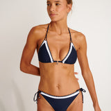 Allchic Stora Tie Side Bikini Pant - Navy - Simply Beach UK