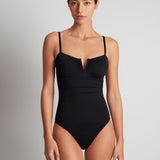 Beach Club Solids V Wire Swimsuit - Black - Simply Beach UK