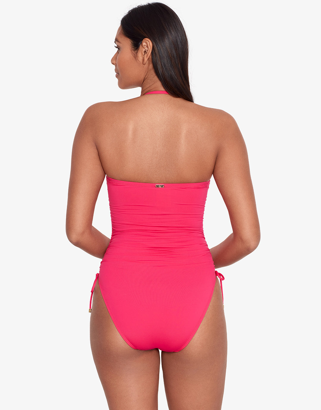 Beach Club Solids Ruched Strapless Swimsuit - Passionfruit - Simply Beach UK