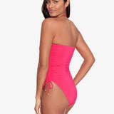 Beach Club Solids Ruched Strapless Swimsuit - Passionfruit - Simply Beach UK