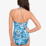 Indigo Patchwork Halter Bandeau Swimsuit - Simply Beach UK