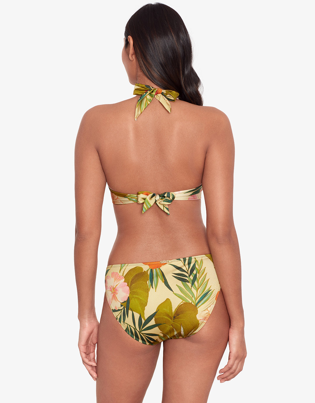 Island Tropical Rattan Ring Halter Bikini Top - Print - Simply Beach UK