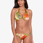 Island Tropical Rattan Ring Halter Bikini Top - Print - Simply Beach UK