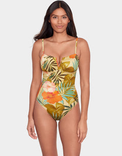 Island Tropical V Wire Swimsuit - Print - Simply Beach UK