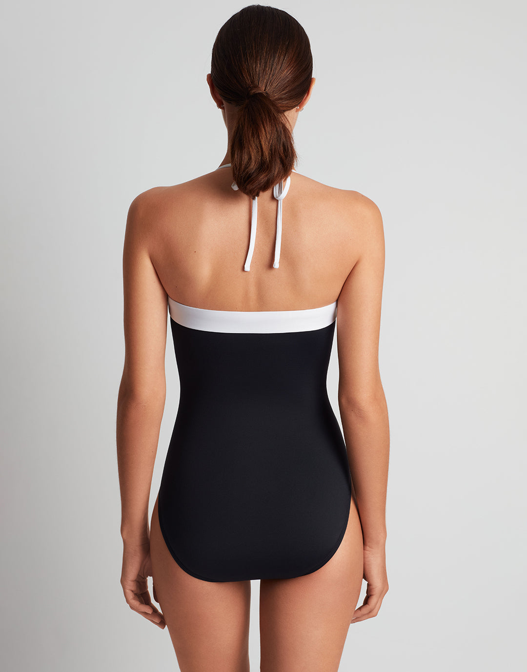 Bel Air Modern Bandeau Mio Swimsuit - Black and White - Simply Beach UK
