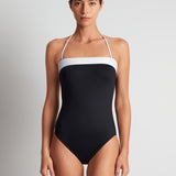 Bel Air Modern Bandeau Mio Swimsuit - Black and White - Simply Beach UK