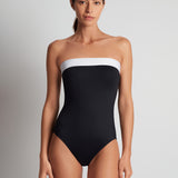 Bel Air Modern Bandeau Mio Swimsuit - Black and White - Simply Beach UK