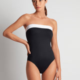 Bel Air Modern Bandeau Mio Swimsuit - Black and White - Simply Beach UK