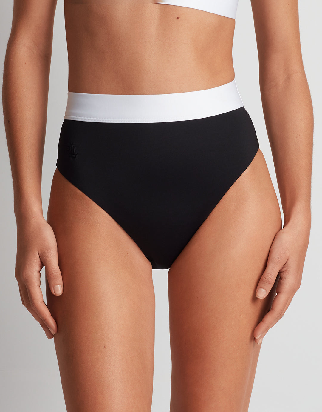 Bel Air High Waist Bikini Pant - Black and White - Simply Beach UK