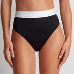 Bel Air High Waist Bikini Pant - Black and White - Simply Beach UK