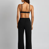 Double Gauze Ankle Tie Pant - Black - Simply Beach UK
