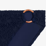 Crochet Rattan Ring Bikini Pant - Navy - Simply Beach UK