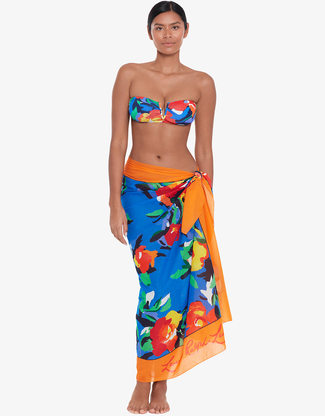 Bold Abstract Floral Border Pareo - Simply Beach UK