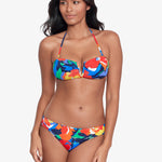 Bold Abstract Floral V Wire Bandeau Bikini Top - Simply Beach UK