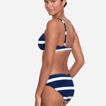 Mariner Stripe Ring OTS Bikini Top - Navy and White - Simply Beach UK