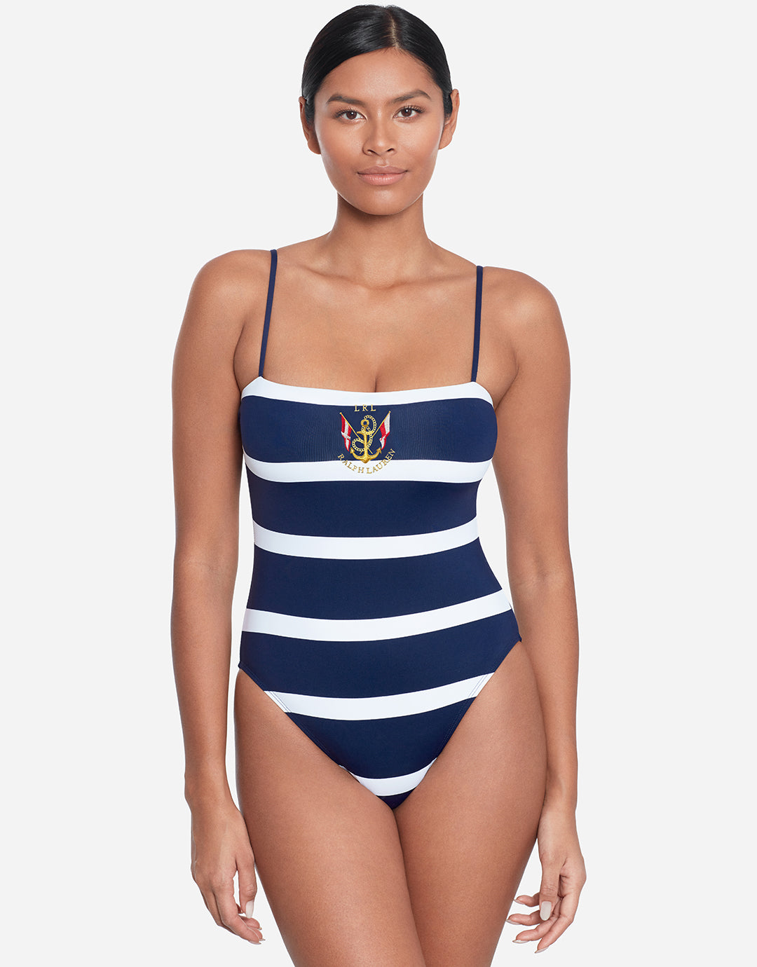 Lauren by Ralph Lauren Women Swimwear Blue White Size 16 Stripe Tankini