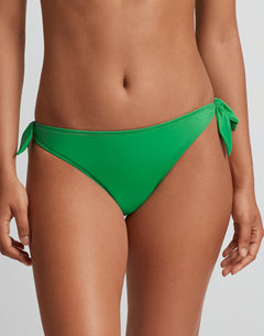 Beach Club Solids Side Tie Scoop Hipster Bikini Pant - Palm Green - Simply Beach UK