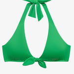 Beach Club Solids Tie Front Halter Bikini Top - Palm Green - Simply Beach UK