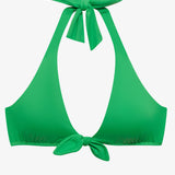 Beach Club Solids Tie Front Halter Bikini Top - Palm Green - Simply Beach UK