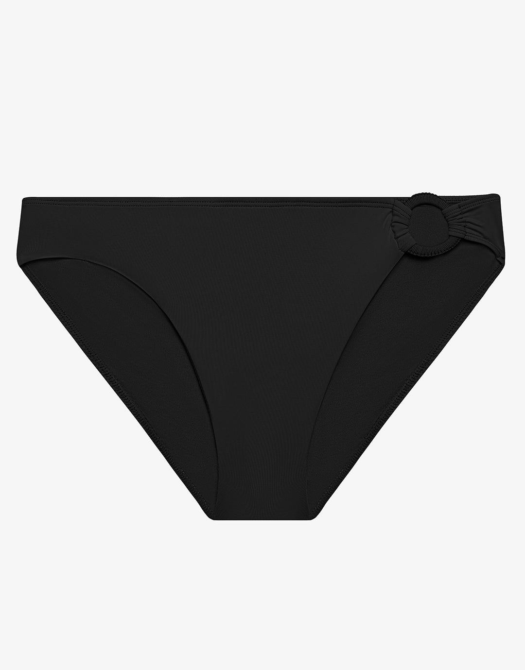 Beach Club Solids Macrame Ring Bikini Pant - Black - Simply Beach UK