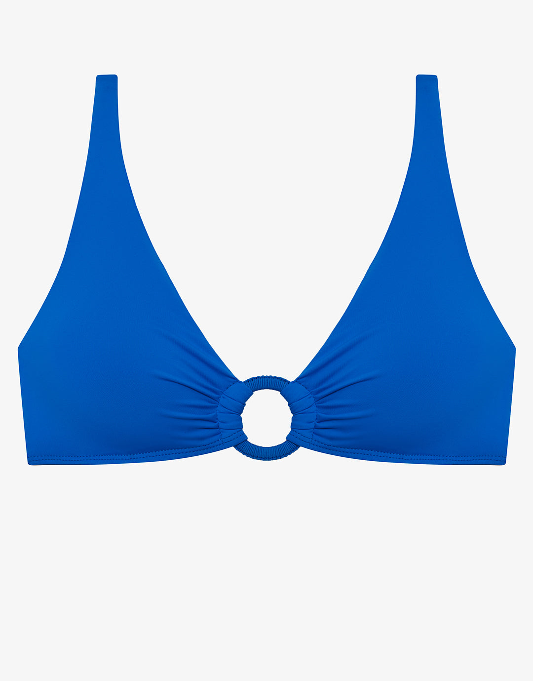 Beach Club Solids Macrame Ring OTS Bikini Top - Electric Blue - Simply Beach UK