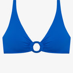 Beach Club Solids Macrame Ring OTS Bikini Top - Electric Blue - Simply Beach UK
