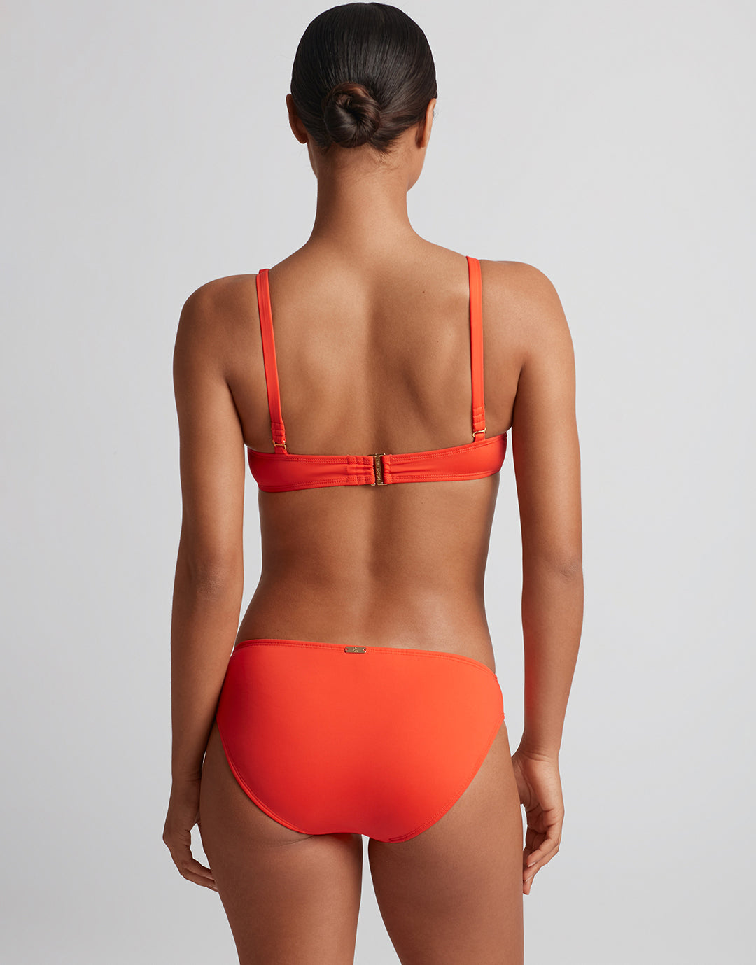 Beach Club Solids Macrame Ring OTS Bikini Top - Persimmon - Simply Beach UK