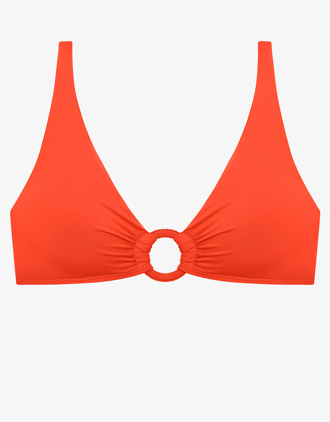 Beach Club Solids Macrame Ring OTS Bikini Top - Persimmon - Simply Beach UK