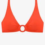 Beach Club Solids Macrame Ring OTS Bikini Top - Persimmon - Simply Beach UK